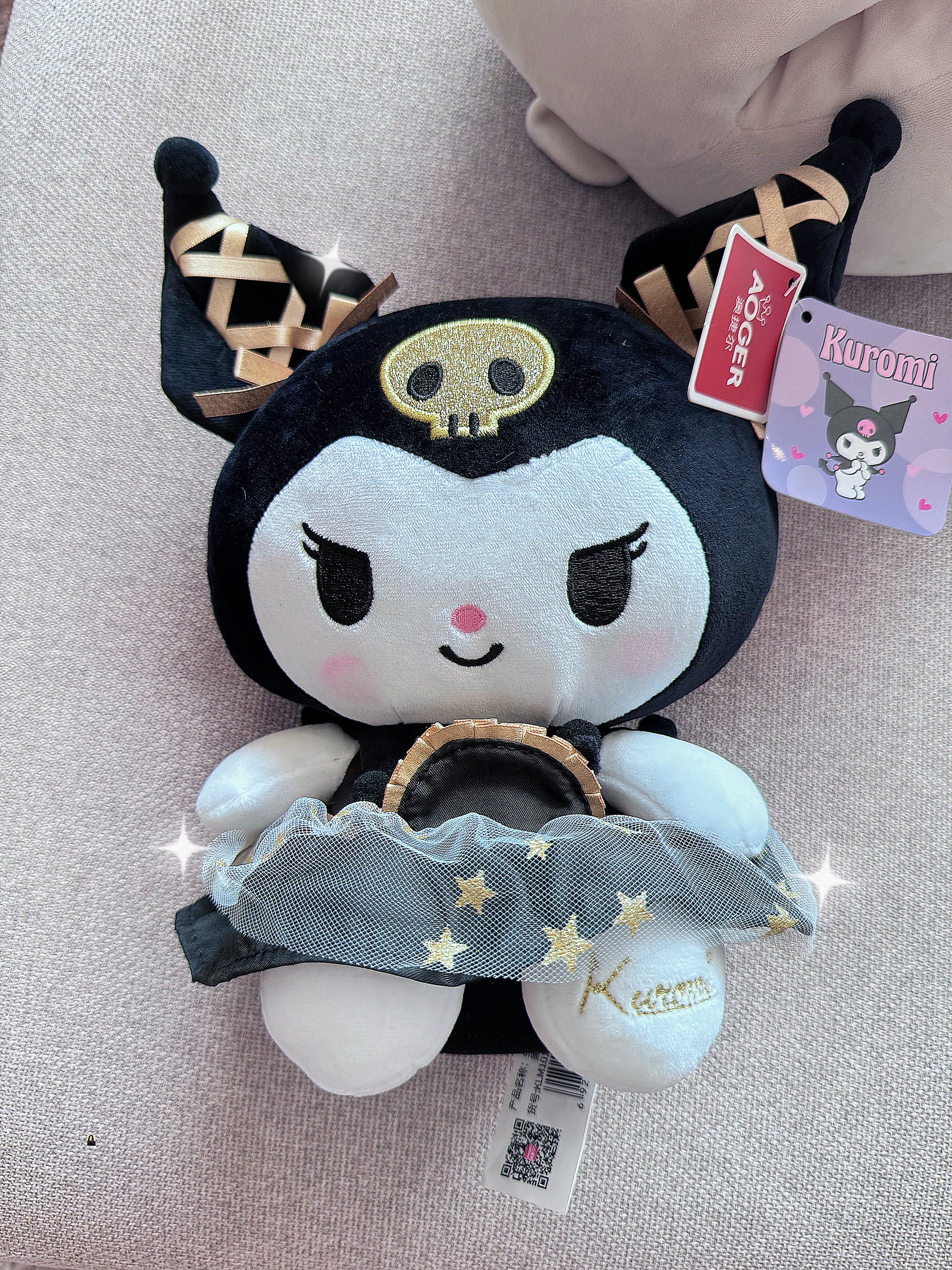 Sanrio Kuromi Plush Black-Gold Plush