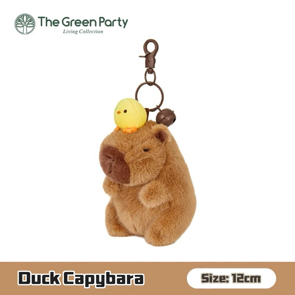 Capybara Duck and Strawberry Plush Pendant