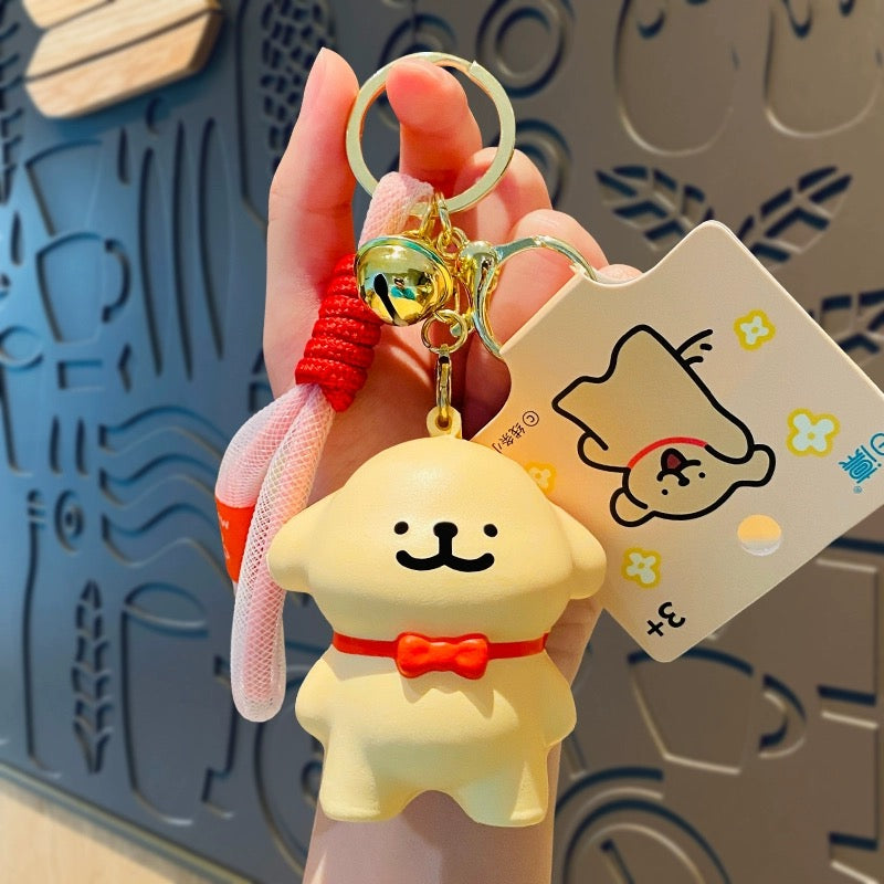 Maltese Bowtie Squishie Bag Charm