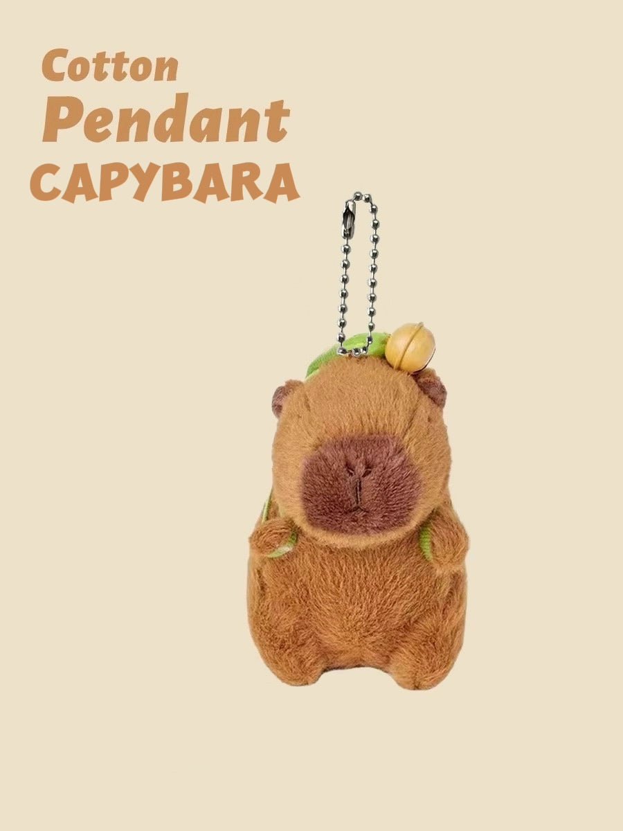 Capybara with turtle backpack charm